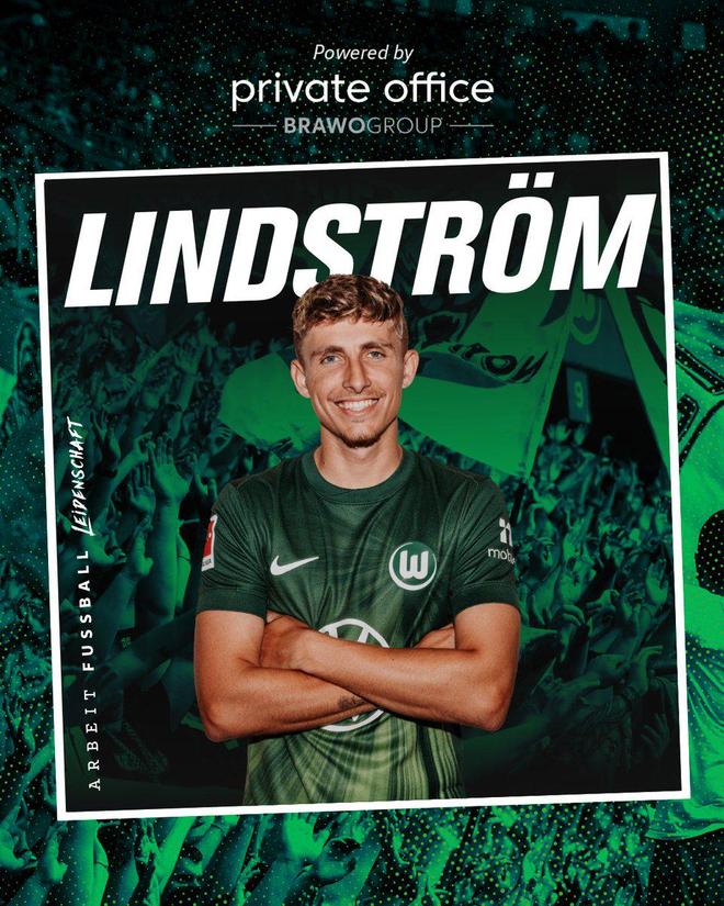 官方簽下林德斯特羅姆，沃爾夫斯堡租借自那不勒斯。